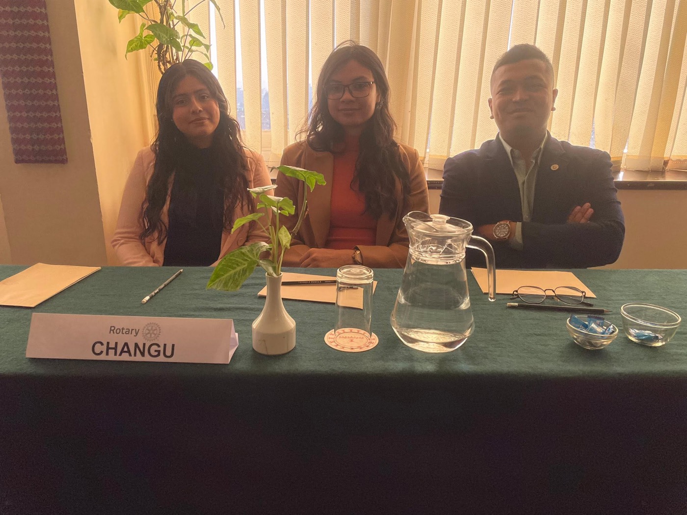 Alisha on the Rotary Club of Changu judging panel